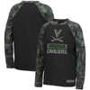 COLOSSEUM YOUTH COLOSSEUM BLACK/CAMO VIRGINIA CAVALIERS OHT MILITARY APPRECIATION RAGLAN LONG SLEEVE T-SHIRT