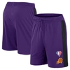 FANATICS FANATICS BRANDED PURPLE PHOENIX SUNS 75TH ANNIVERSARY DOWNTOWN PERFORMANCE PRACTICE SHORTS