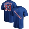 Fanatics Men's Mika Zibanejad Blue New York Rangers Team Authentic Stack Name And Number T-shirt In Blue