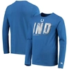 NEW ERA NEW ERA ROYAL INDIANAPOLIS COLTS COMBINE AUTHENTIC STATIC ABBREVIATION LONG SLEEVE T-SHIRT