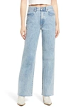 SLVRLAKE GRACE HIGH WAIST RAW HEM WIDE LEG JEANS