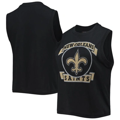 Junk Food Women's  Black New Orleans Saints Rib Ranger Muscle Tank Top