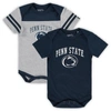 GARB INFANT GARB NAVY/HEATHERED GRAY PENN STATE NITTANY LIONS TOMMY 2-PACK BODYSUIT SET