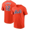 NIKE NIKE FRANCISCO LINDOR ORANGE NEW YORK METS NAME & NUMBER T-SHIRT