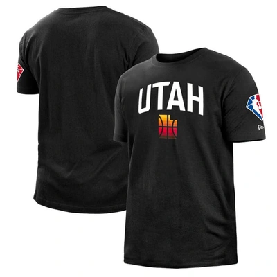 New Era Men's  Black Utah Jazz 2021/22 City Edition Brushed Jersey T-shirt