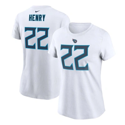 Nike Women's  Derrick Henry White Tennessee Titans Player Name Number T-shirt