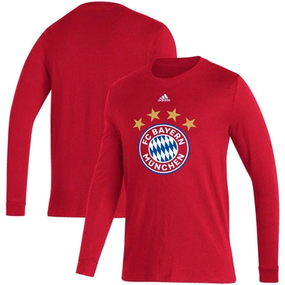 Adidas Originals Adidas Red Bayern Munich Primary Logo Amplifier Long Sleeve T-shirt