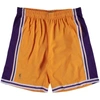 MITCHELL & NESS MITCHELL & NESS GOLD LOS ANGELES LAKERS BIG & TALL HARDWOOD CLASSICS SWINGMAN SHORTS