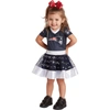 JERRY LEIGH GIRLS TODDLER NAVY NEW ENGLAND PATRIOTS TUTU TAILGATE GAME DAY V-NECK COSTUME