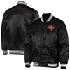 Starter Men's Black Tampa Bay Buccaneers Locker Room Satin Varsity Full-snap Jacket In Black