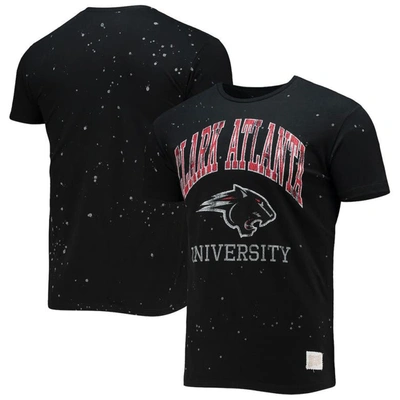 Retro Brand Original  Black Clark Atlanta University Panthers Bleach Splatter T-shirt