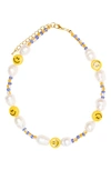 PETIT MOMENTS VICTORIA SMILEY BEAD CULTURED PEARL NECKLACE
