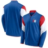 FANATICS FANATICS BRANDED ROYAL PHILADELPHIA 76ERS LEAGUE BEST PERFORMANCE FULL-ZIP JACKET