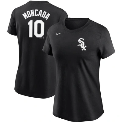 Nike Women's Yoan Moncada Black Chicago White Sox Name Number T-shirt