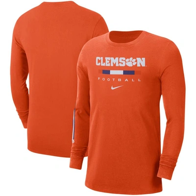 Nike Men's Orange Clemson Tigers Word Long Sleeve T-shirt