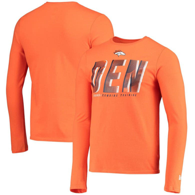 New Era Orange Denver Broncos Combine Authentic Static Abbreviation Long Sleeve T-shirt