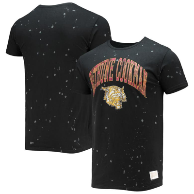 Retro Brand Original  Black Bethune-cookman Wildcats Bleach Splatter T-shirt