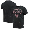 RETRO BRAND ORIGINAL RETRO BRAND BLACK NORTH CAROLINA CENTRAL EAGLES BLEACH SPLATTER T-SHIRT