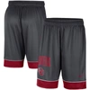 NIKE NIKE CHARCOAL/CRIMSON OKLAHOMA SOONERS FAST BREAK PERFORMANCE SHORTS