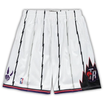 Mitchell & Ness Men's Mitchell Ness White Toronto Raptors Big Tall Hardwood Classics Team Swingman Shorts In Off White/white/white