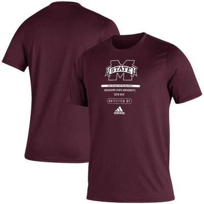 Adidas Originals Men's Adidas Maroon Mississippi State Bulldogs Sideline Locker Tag Creator Aeroready T-shirt