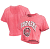 Pressbox Women's Heathered Scarlet Nebraska Huskers Edith Vintage-like Burnout Crop T-shirt In Red