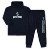 Concepts Sport Men's  Deep Sea Blue Seattle Kraken Big And Tall Pullover Hoodie And Joggers Sleep Set In Navy