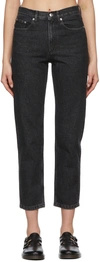 Apc Jean Martin Cotton Denim Vintage Jeans In Lza Faux Black