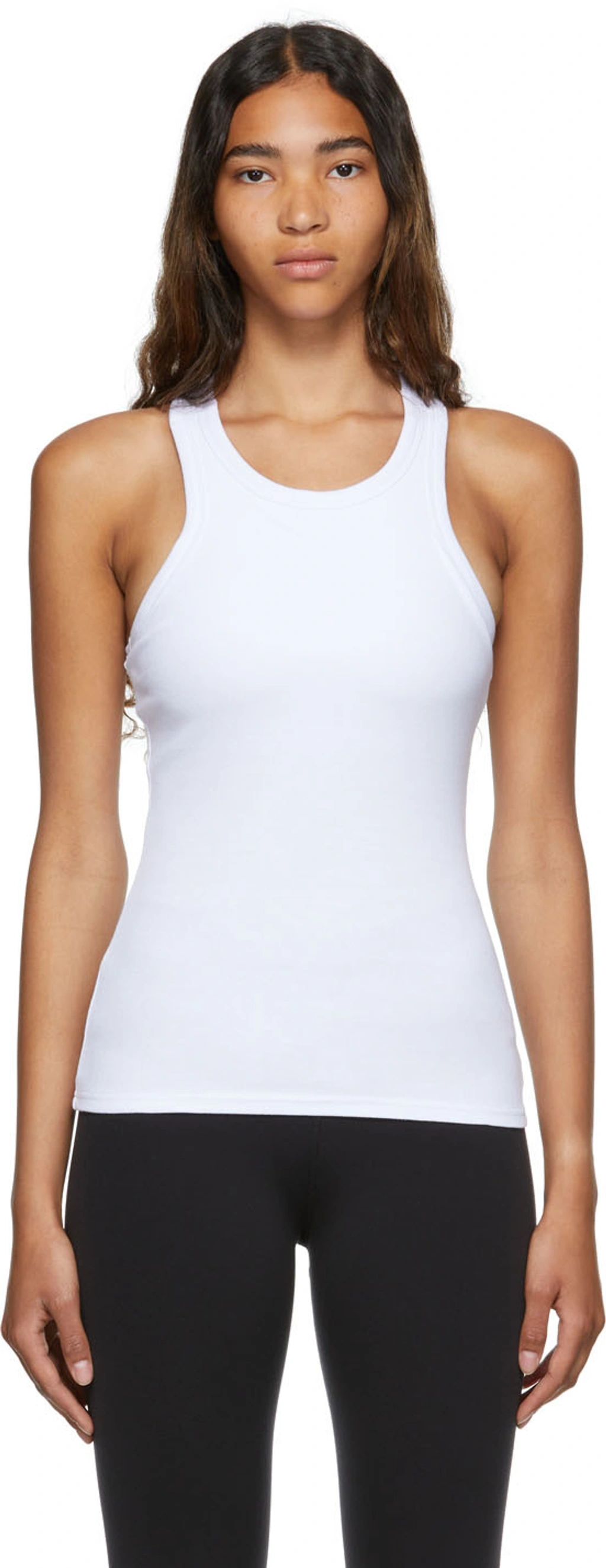 Alo Yoga Ribbed Aspire Full Length Tank In White | ModeSens