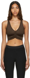 Alo Yoga Wild Thing Ruched Sports Bra In Espresso