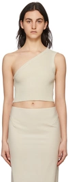 Jacquemus Asymmetrical Crop Top In 110 Off-white