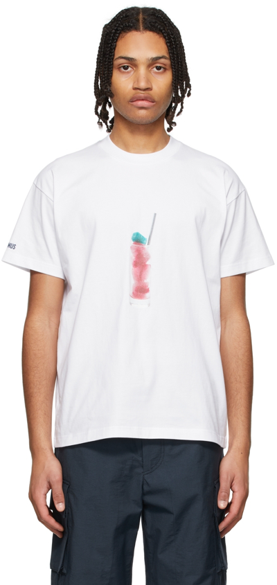 Jacquemus Ssense Exclusive White 'le T-shirt Cocktail' T-shirt In 1ay White