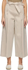 Max Mara Xavier Striped Wide-leg Ankle Trousers In 002 Terracotta