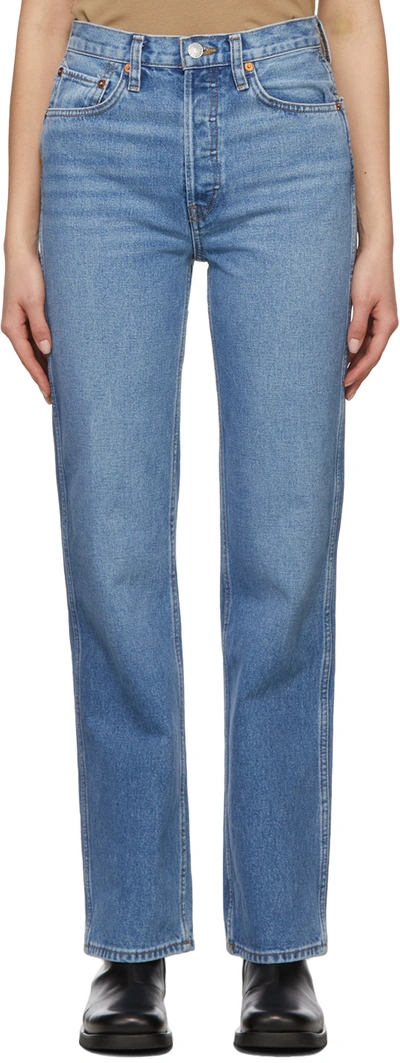 Re/done Women's 90's High-rise Loose Jeans In Stoned Azul