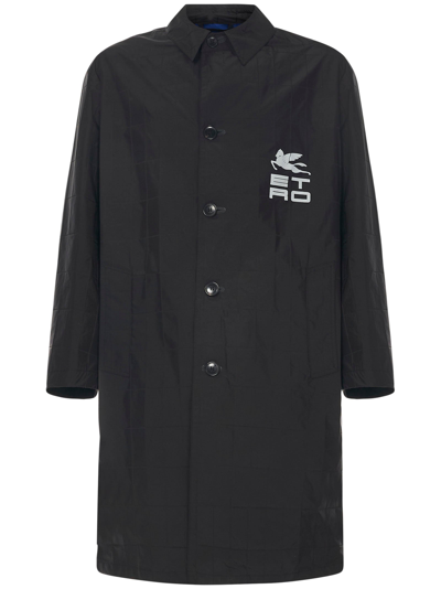 Etro Raincoat With Iconic Lining - Atterley In Black