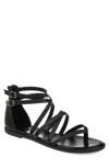 Journee Collection Zailie Womens Faux Leather Thong Gladiator Sandals In Black