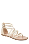 Journee Collection Women's Zailie Strappy Gladiator Flat Sandals In Ivory