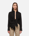 Jacquemus Les Sculptures Relaxed Bahia Shirt With Bow In Black