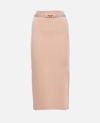 Fendi Viscose Skirt With Belt At Waist - Atterley In Pink