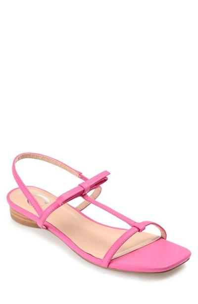Journee Collection Women's Zaidda T Strap Flat Sandals In Pink