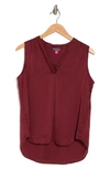 Vince Camuto Rumpled Satin Blouse In Earth Red
