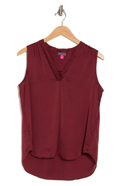 Vince Camuto Rumpled Satin Blouse In Earth Red