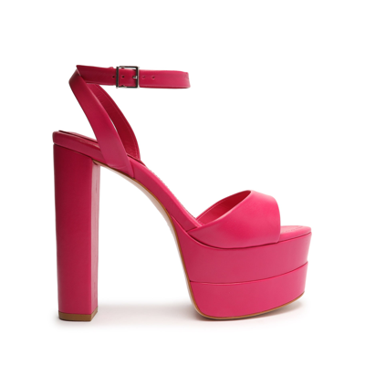 Schutz Kaila Platform Nappa Leather Sandal In Hot Pink