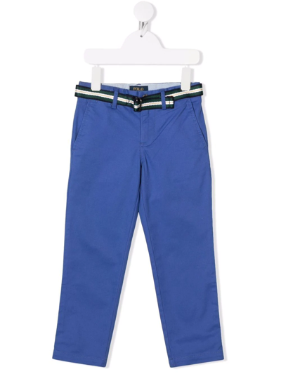 Ralph Lauren Kids' Bedford Straight-leg Trousers In Blue