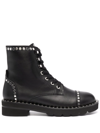 Stuart Weitzman Mila Lift Stud-embellished Boots In Black