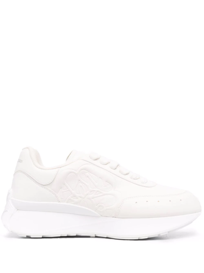 Alexander Mcqueen White Sprint Runner Low Top Leather Trainers