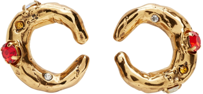 Marni Set Of Two Crystal-studded Ear Cuffs In 00y65 Gold