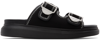 Alexander Mcqueen Black Hybrid Slide Sandals In 1071 Black/white/sil