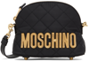 MOSCHINO BLACK QUILTED LOGO BAG