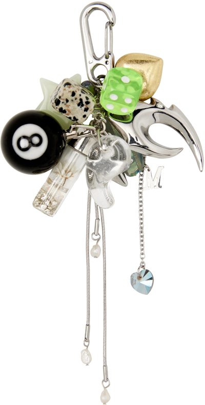 Marland Backus Ssense Exclusive Silver 8 Keychain In Multi